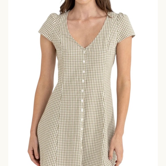 Rhythm Lola Check Cap Sleeve Mini Dress - Picture 2 of 5